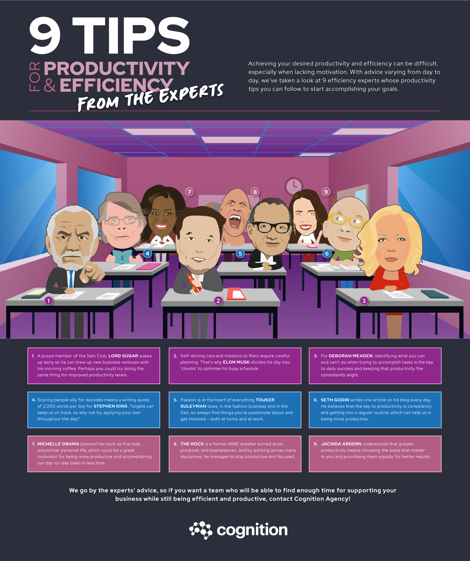9 Tips For Productivity And Efficiency From The Experts Infographic